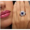 Image 2 : 18KT White Gold 1.45ct Tanzanite and Diamond Ring