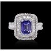 Image 3 : 18KT White Gold 1.45ct Tanzanite and Diamond Ring