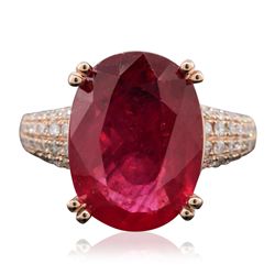 14KT Rose Gold 12.88ct Ruby and Diamond Ring