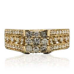 14KT Yellow Gold 0.91ctw Diamond Ring