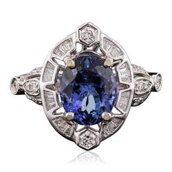 18KT White Gold 3.60ct Tanzanite and Diamond Ring