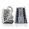 Image 2 : 14KT White Gold 2.52ctw Sapphire and Diamond Earrings