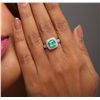 Image 1 : 14KT White Gold 1.08ct Emerald and Diamond Ring