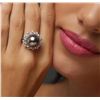 Image 1 : 14KT White Gold 12.2mm Pearl and Diamond Ring