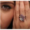 Image 2 : 18KT White Gold 0.87ctw Pink Sapphire and Diamond Ring