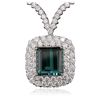 Image 3 : 18KT White Gold 15.54ct GIA Certified Tourmaline and Diamond Necklace