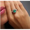 Image 1 : 18KT White Gold 1.35ct Emerald and Diamond Ring