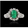 Image 3 : 18KT White Gold 1.35ct Emerald and Diamond Ring