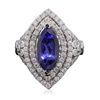 Image 1 : 14KT Two-Tone Gold 3.21ct Tanzanite and Diamond Ring