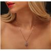 Image 1 : 14KT Rose Gold 3.23ct Topaz and Diamond Pendant With Chain