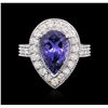 Image 3 : 14KT White Gold 3.30ct Tanzanite and Diamond Ring