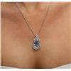 Image 2 : 18KT White Gold 4.54ct Tanzanite and Diamond Pendant With Chain