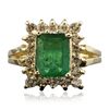 Image 3 : 14KT Yellow Gold 1.94ct Emerald and Diamond Ring