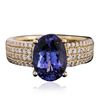 Image 1 : 14KT Yellow Gold 3.75ct Tanzanite and Diamond Ring