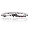 Image 2 : 14KT White Gold 1.50ctw Ruby and Diamond Bracelet