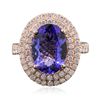 Image 3 : 14KT Rose Gold 5.26ct Tanzanite and Diamond Ring