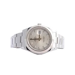 Gents Rolex Stainless Steel Diamond DateJust II Wristwatch