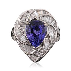 18KT White Gold 5.36ct Tanzanite and Diamond Ring