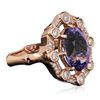 Image 2 : 14KT Rose Gold 5.01ct Tanzanite and Diamond Ring