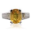 Image 1 : 18KT White Gold 3.91ct Sapphire and Diamond Ring
