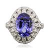 Image 3 : 14KT White Gold 4.72ct Tanzanite and Diamond Ring