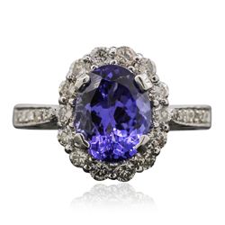 14KT White Gold 2.24ct Tanzanite and Diamond Ring