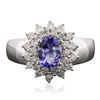 Image 3 : 14KT White Gold 0.83ct Tanzanite and Diamond Ring