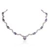 Image 3 : 14KT White Gold 11.76ctw Tanzanite and Diamond Necklace