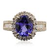 Image 3 : 14KT Yellow Gold 3.04ct Tanzanite and Diamond Ring
