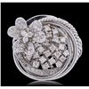 Image 3 : 14KT White Gold 0.76ctw Diamond Ring