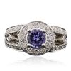 Image 3 : 14KT White Gold 1.10ct Tanzanite and Diamond Ring