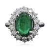 Image 3 : 14KT White Gold 2.12ct Emerald and Diamond Ring