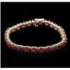 Image 3 : 14KT Yellow Gold 17.01ctw Ruby Bracelet