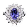 Image 1 : 14KT White Gold 2.55ct Tanzanite and Diamond Ring