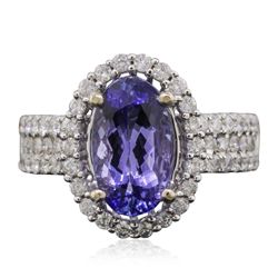 14KT White Gold 2.51ct Tanzanite and Diamond Ring