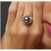 Image 2 : 14KT White Gold 10.2mm Pearl and Diamond Ring