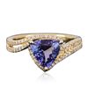 Image 1 : 14KT Yellow Gold 2.11ct Tanzanite and Diamond Ring