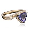 Image 2 : 14KT Yellow Gold 2.11ct Tanzanite and Diamond Ring