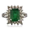 Image 3 : 14KT White Gold 2.77ct Emerald and Diamond Ring
