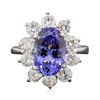 Image 1 : 14KT White Gold 4.89ct Tanzanite and Diamond Ring