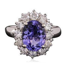 14KT White Gold 3.35ct Tanzanite and Diamond Ring