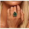 Image 1 : 14KT Yellow Gold 19.13ct GIA Certified Emerald and Diamond Ring