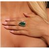 Image 2 : 14KT Yellow Gold 19.13ct GIA Certified Emerald and Diamond Ring