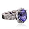 Image 2 : 14KT White Gold 3.59ct Tanzanite and Diamond Ring