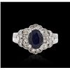 Image 3 : 14KT White Gold 2.63ct Sapphire and Diamond Ring