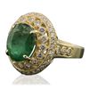 Image 4 : 14KT Yellow Gold 3.18ct Emerald and Diamond Ring