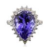 Image 3 : 14KT White Gold 9.90ct GIA Certified Tanzanite and Diamond Ring