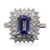 Image 1 : 14KT White Gold 1.93ct Tanzanite and Diamond Ring