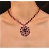 Image 2 : 14KT Yellow Gold 71.33ctw Ruby Necklace