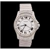 Image 3 : Stainless Steel Diamond Cartier Ronde Louis Wristwatch